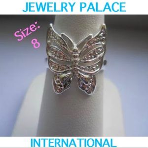 🆕 925 Silver Filigree Butterfly Women Ring